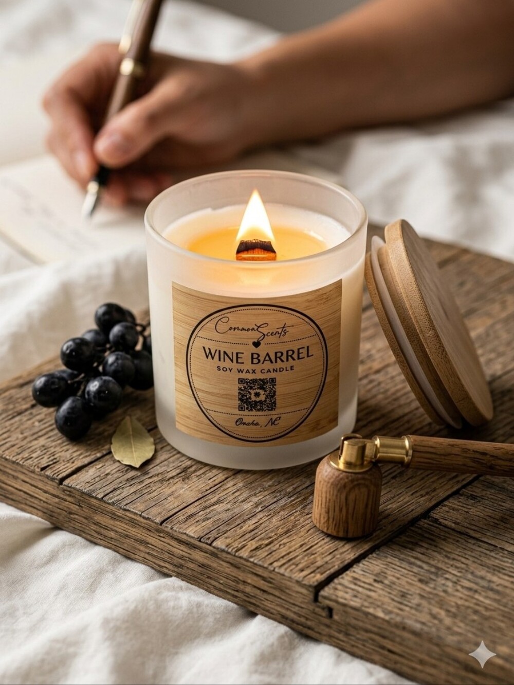 Common Scents Wine Barrel Soy Wax Candle